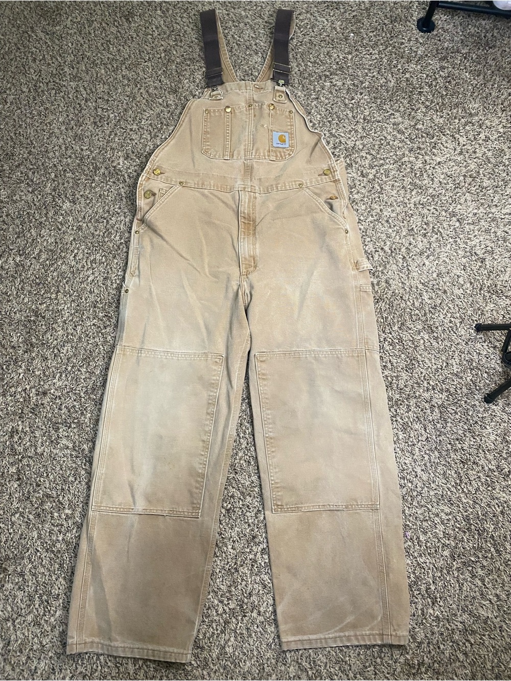 Carhartt Canvas Overalls with Brown Straps
